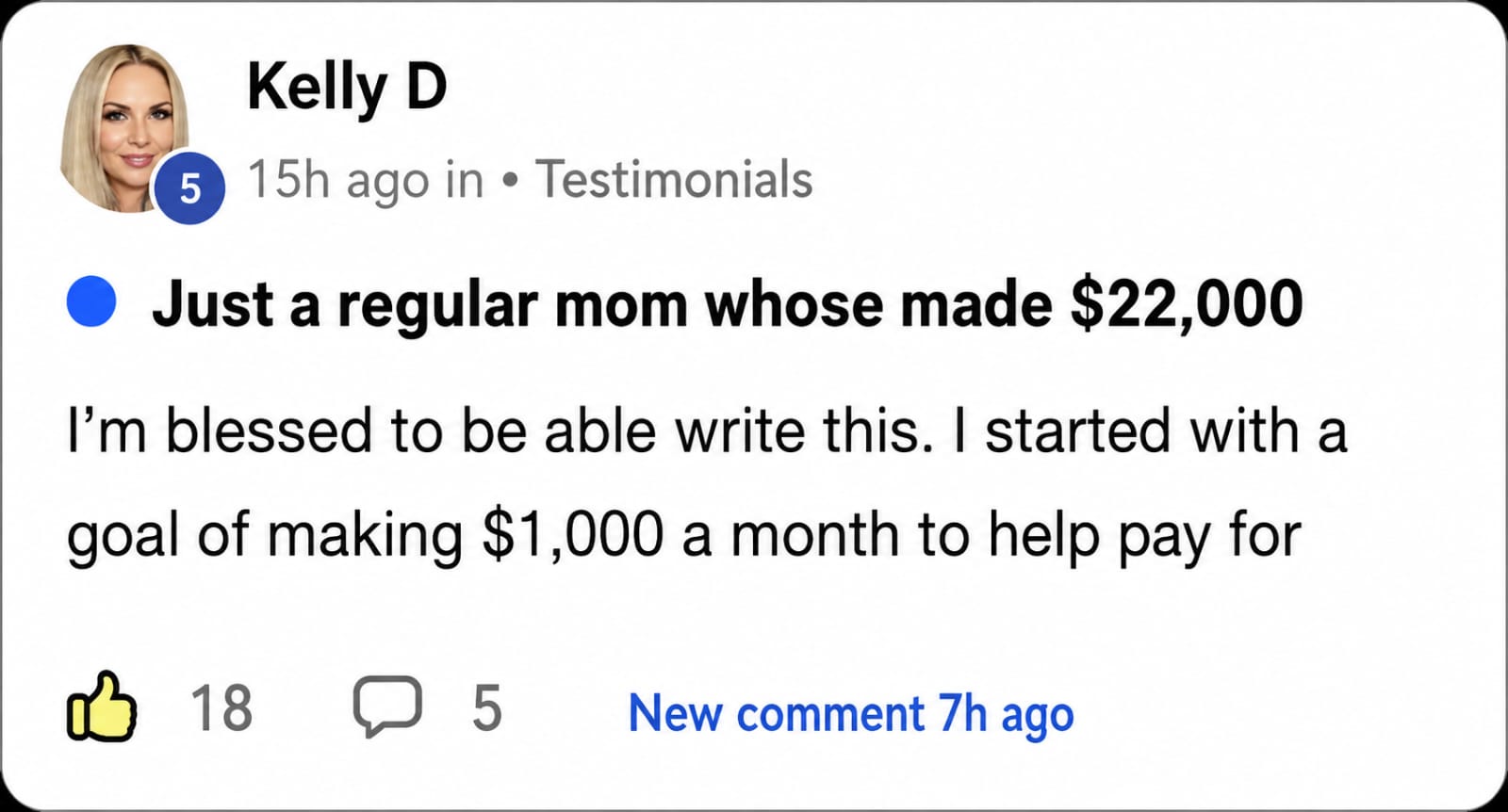 Community post: a regular mom who made $22,000